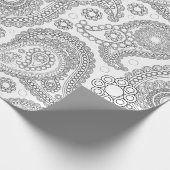Paisley Pattern, Persisch Paisley, Schwarz und Wei Geschenkpapier (Ecke)