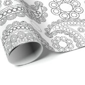 Paisley Pattern, Persisch Paisley, Schwarz und Wei Geschenkpapier (Rolleneckpunkt)