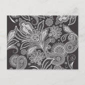 Paisley Pattern, Persisch Paisley, Schwarz und Wei Postkarte (Vorderseite)