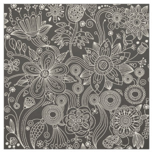 Paisley Pattern, Persisch Paisley, Schwarz und Wei Stoff