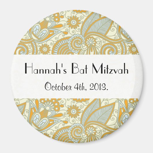 Paisley Pattern, Persisches Paisley, Bat Mitzvah Magnet (Vorne)