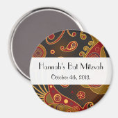 Paisley Pattern, Persisches Paisley, Bat Mitzvah Magnet (Vorderseite/Rückseite)
