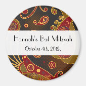 Paisley Pattern, Persisches Paisley, Bat Mitzvah Magnet (Vorne)