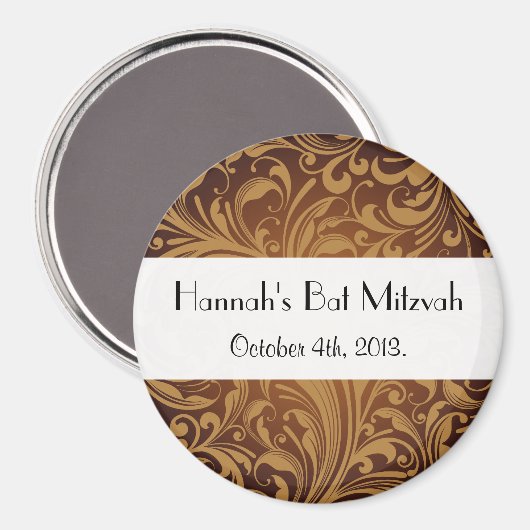 Paisley Pattern, Persisches Paisley, Bat Mitzvah Magnet (Vorderseite/Rückseite)