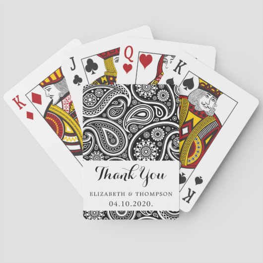 Paisley Pattern, Persisches Paisley, Boteh, Hochze Spielkarten (Rückseite)