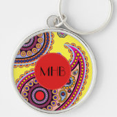 Paisley Pattern, Persisches Paisley, Boteh, Monogr Schlüsselanhänger (Vorne)