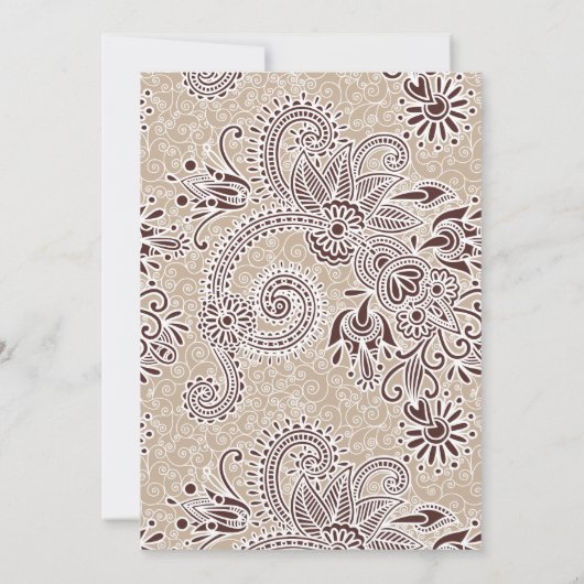 Paisley Pattern, Persisches Paisley, Probe Dinner Einladung (Rückseite)