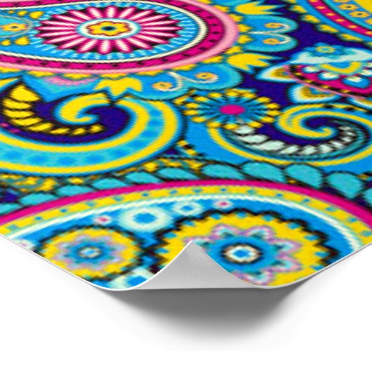 Paisley Pattern Print Poster (Ecke)