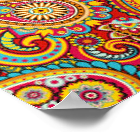 Paisley Pattern Print Poster (Ecke)