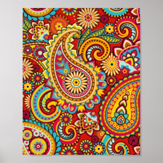 Paisley Pattern Print Poster (Vorne)