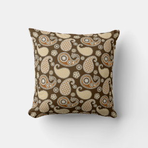 Paisley Pattern, Schokolade Brown und Tan Kissen