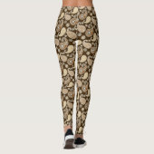 Paisley Pattern, Schokolade Brown und Tan Leggings (Rückseite)