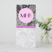 Paisley Pattern, Schwarz und Weiß, Monogramm (Stehend Vorderseite)