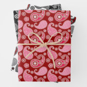 Paisley Pattern, schwarz, weiß und rot Geschenkpapier Set (Beispiel)