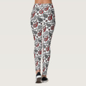 Paisley Pattern, schwarz, weiß und rot Leggings (Rückseite)