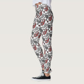 Paisley Pattern, schwarz, weiß und rot Leggings (Links)