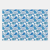 Paisley Pattern, Shades of Blue Geschenkpapier Set (Vorderseite 3)