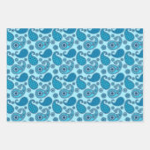 Paisley Pattern, Shades of Blue Geschenkpapier Set (Vorderseite)