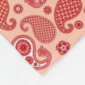Paisley Pattern, Shades of Coral Orange Fleecedecke (Ecke)