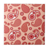 Paisley Pattern, Shades of Coral Orange Fliese (Vorderseite)