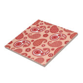Paisley Pattern, Shades of Coral Orange Fliese (Seite)