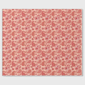Paisley Pattern, Shades of Coral Orange Geschenkpapier (Flach)