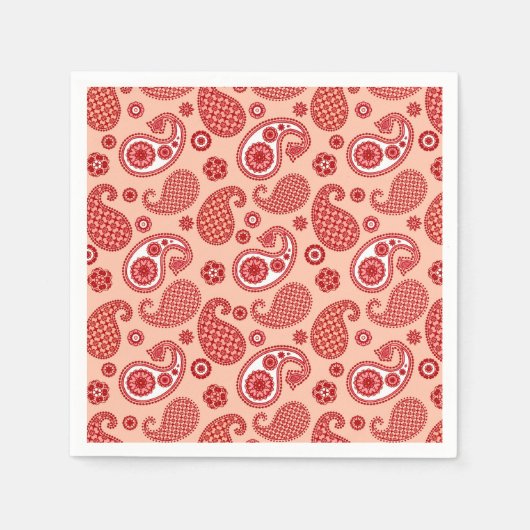 Paisley Pattern, Shades of Coral Orange Serviette (Vorderseite)