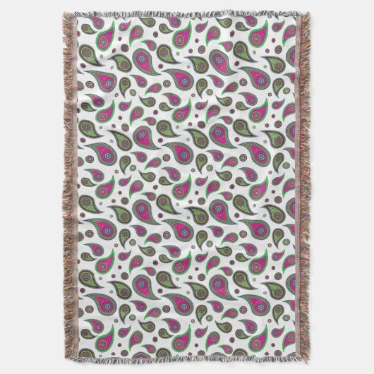 Paisley Pattern Throw Blanket Decke (Vorderseite Vertikal)