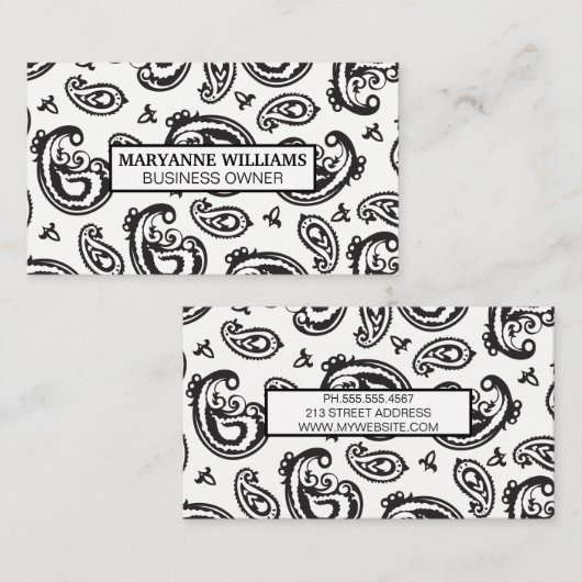 Paisley Pattern Visitenkarte (Vorne/Hinten)