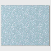 Paisley Pattern White and Blue Wrapping Paper Geschenkpapier (Flach)