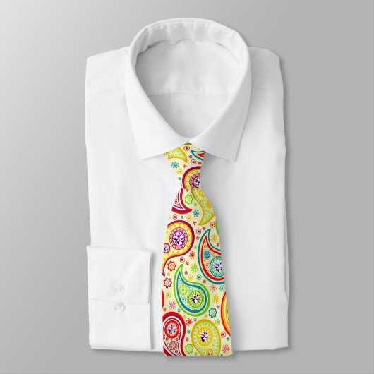 Paisley Pattern Yellow Tint Krawatte (Gebunden)