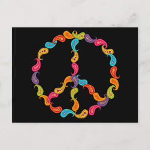 Paisley Peace Postkarte
