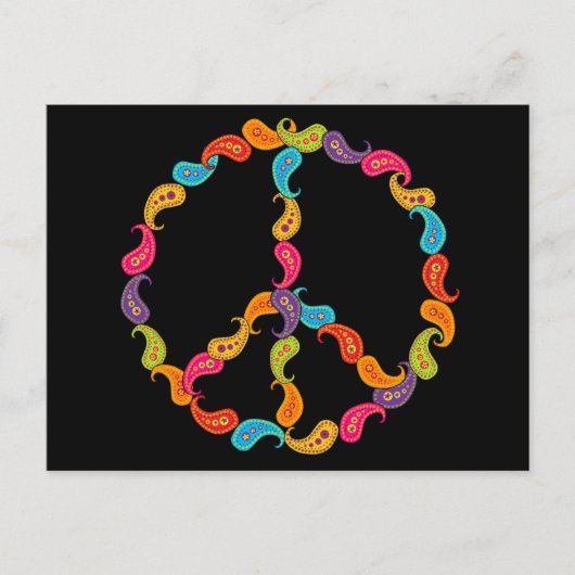 Paisley Peace Postkarte (Vorderseite)