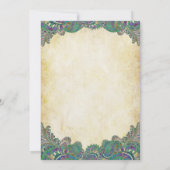 Paisley Peacock Colors Einladungen für Hochzeiten (Rückseite)