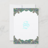 Paisley Peacock Colors Hochzeitskarten Einladung (Vorderseite)