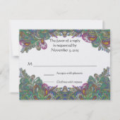 Paisley Peacock Colors UAWG RSVP Karte (Vorderseite)