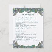 Paisley Peacock Colors Wedding Program Einladung (Rückseite)