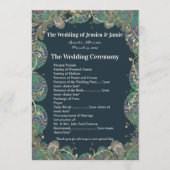 Paisley Peacock Colors Wedding Program Programm (Vorderseite)