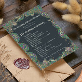 Paisley Peacock Colors Wedding Program Programm