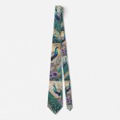 Paisley Peacock Floral Watercolor Krawatte (Vorderseite)