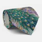 Paisley Peacock Floral Watercolor Krawatte (Gerollt)