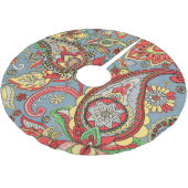Paisley Perfection: Orientales Vintages Muster Polyester Weihnachtsbaumdecke (Schrägansicht)