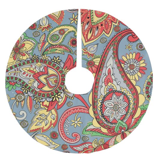 Paisley Perfection: Orientales Vintages Muster Polyester Weihnachtsbaumdecke (Vorderseite)