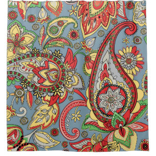 Paisley-Perfection: Orientalisches Vintage-Muster Duschvorhang