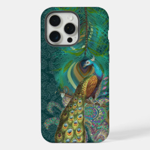 PAISLEY Pfau & Feder GOLD KUPFER UND GRÜN iPhone 15 Pro Max Hülle
