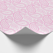 Paisley-Pink auf weißem Packpapier (Ecke)