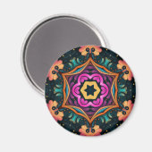 Paisley Pink Floral Flowe 6a4 Magnet (Vorderseite/Rückseite)