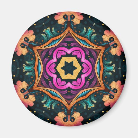 Paisley Pink Floral Flowe 6a4 Magnet (Vorne)