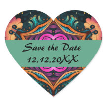 Paisley Pink Floral Save the Date