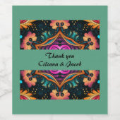 Paisley Pink Floral Save the Date Weinetikett (Einzelnes Label)